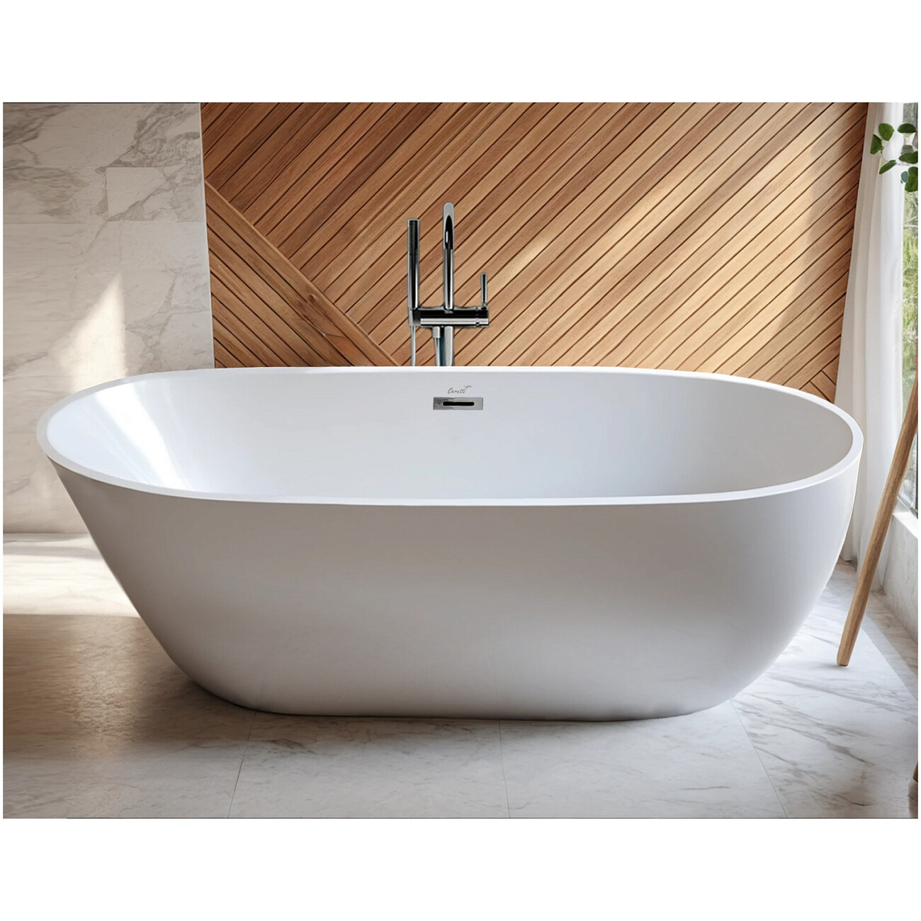 Ванна акриловая овальная 80х170 см белая матовая Cerutti SPA MIMI170MW CT10504 - изображение 2