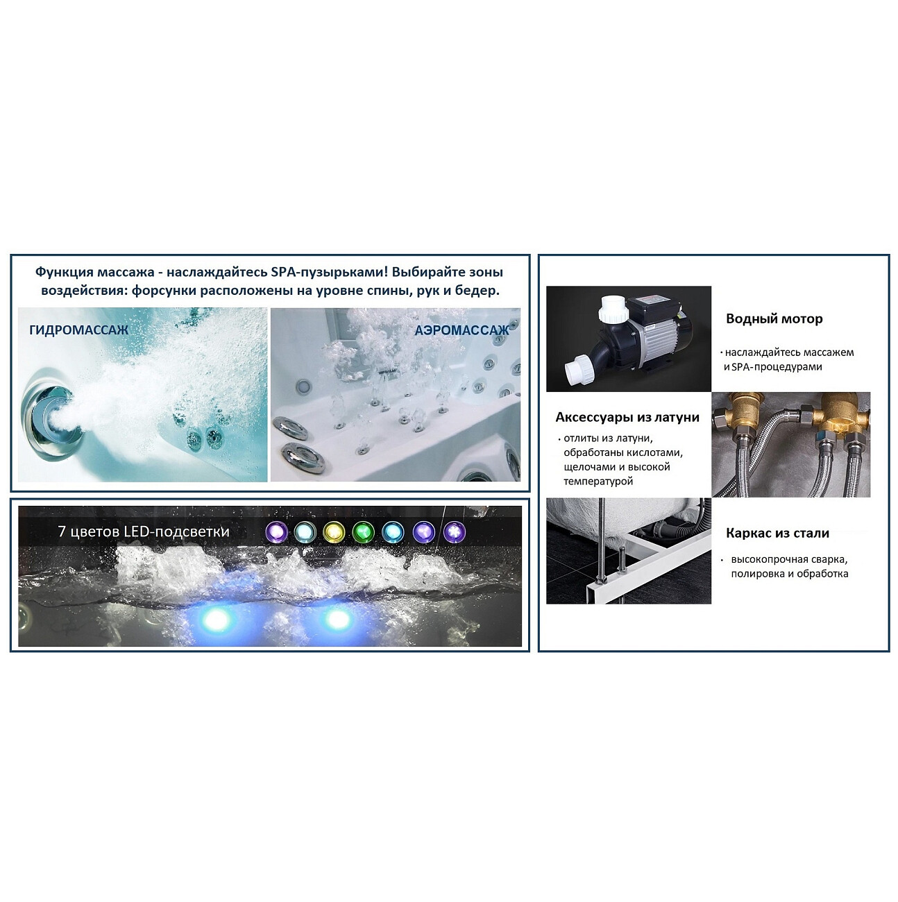 Ванна акриловая 170х80 см гидромассажная угловая левая белая Ceruttispa C-494-17L - изображение 7