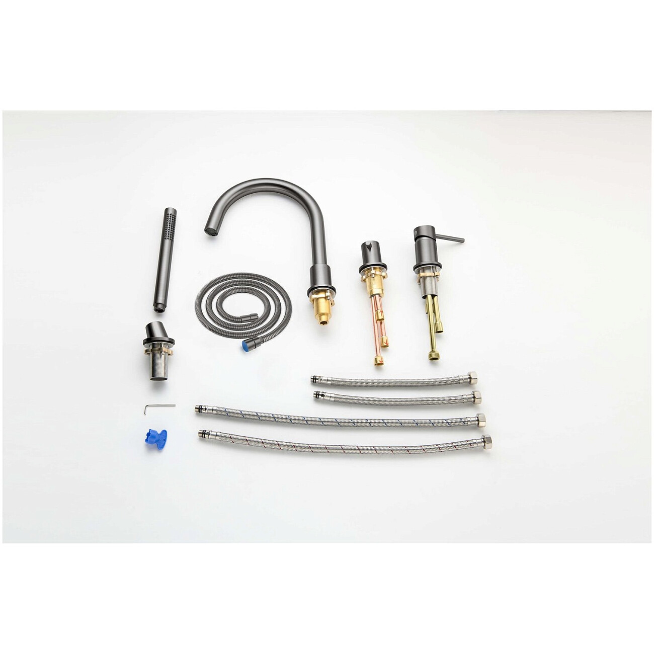 Смеситель на борт ванны оружейная сталь Aquatek "Европа" AQ1348BGM - изображение 10