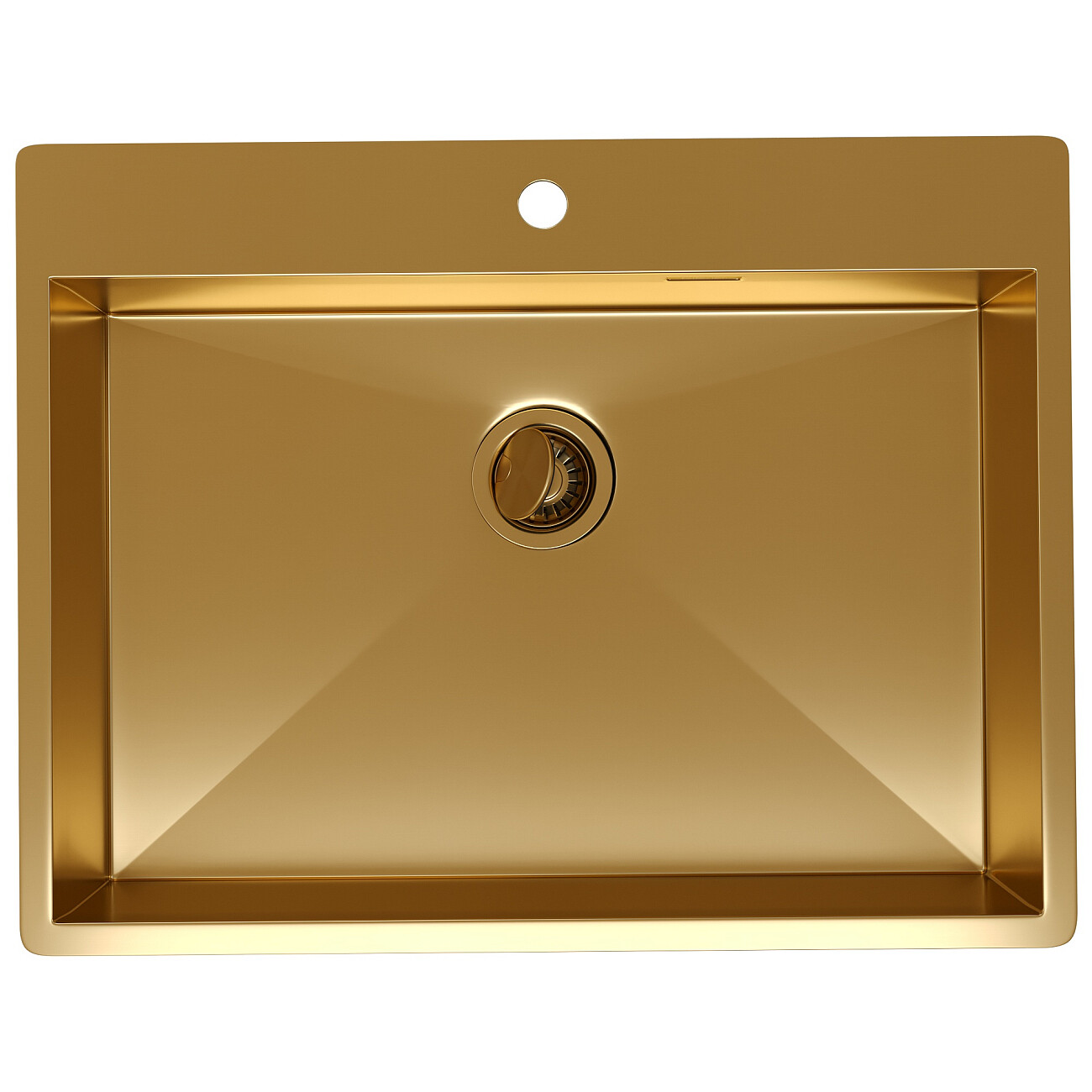 Кухонная мойка из нержавеющей стали 50х65 см брашированное золото Reflexion Iseo RX2265GD - изображение 2