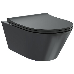 Унитаз подвесной безободковый черный Creto Logan L3 1003-002-L3BlMat