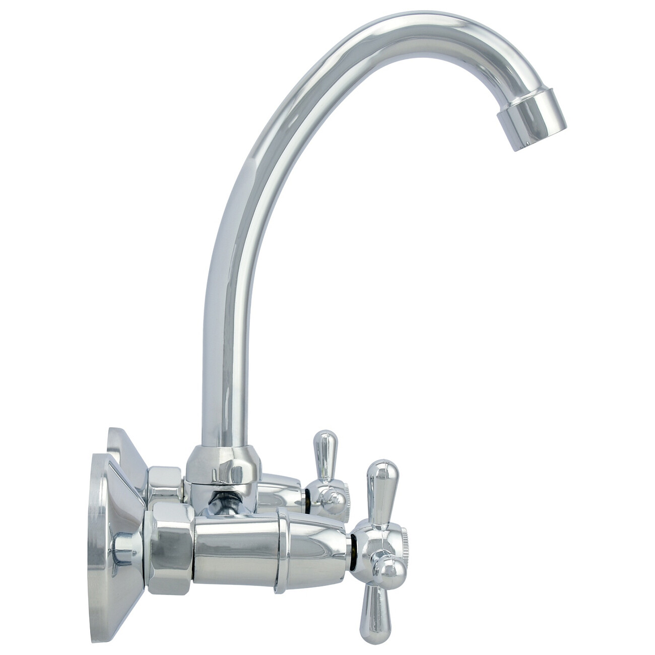 Смеситель для кухни настенный двухвентильный хром Juguni Parus 0402.981 - изображение 10