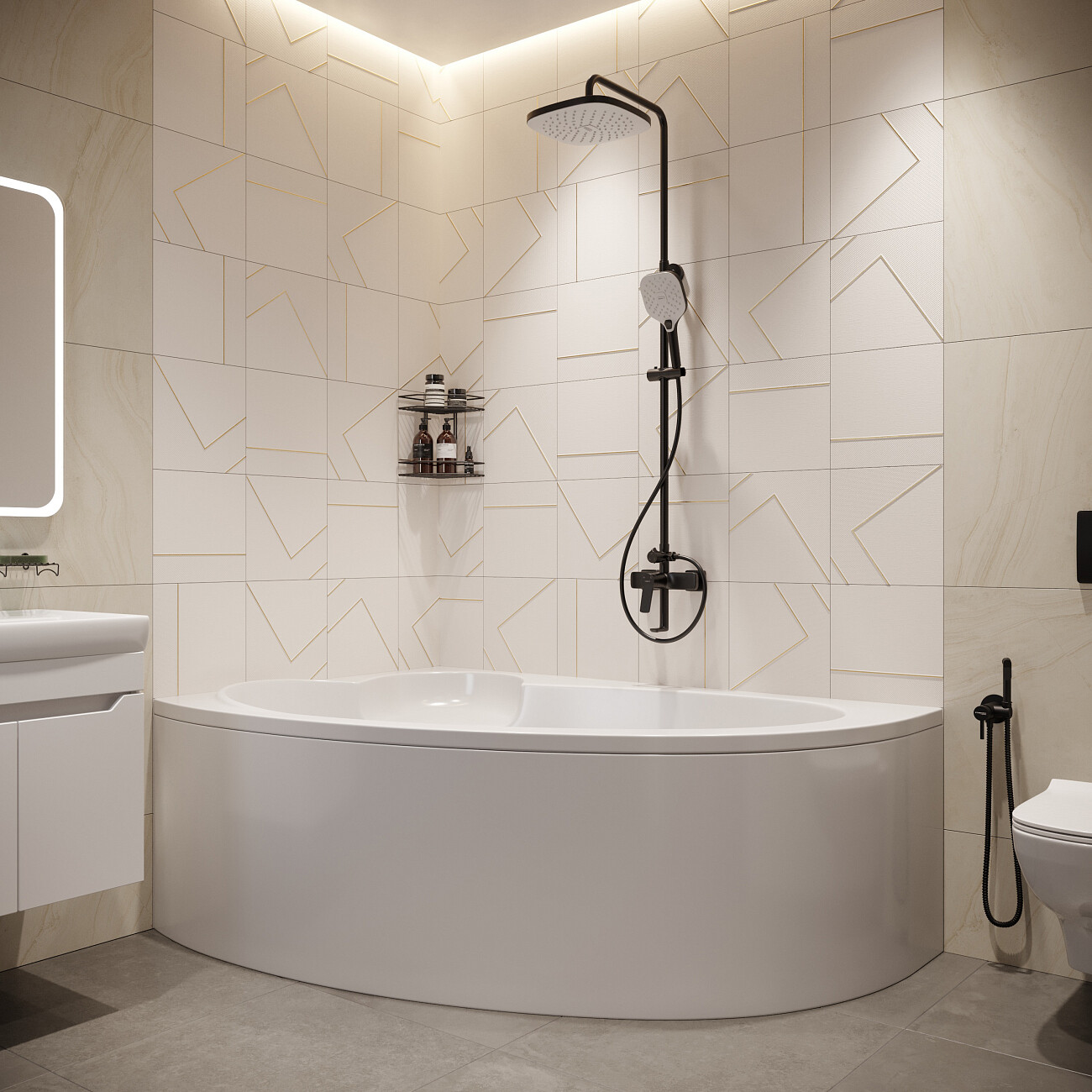 Ванна акриловая угловая левая 110х170 см белая Artemis Antiphos L 10320702501028 - изображение 3