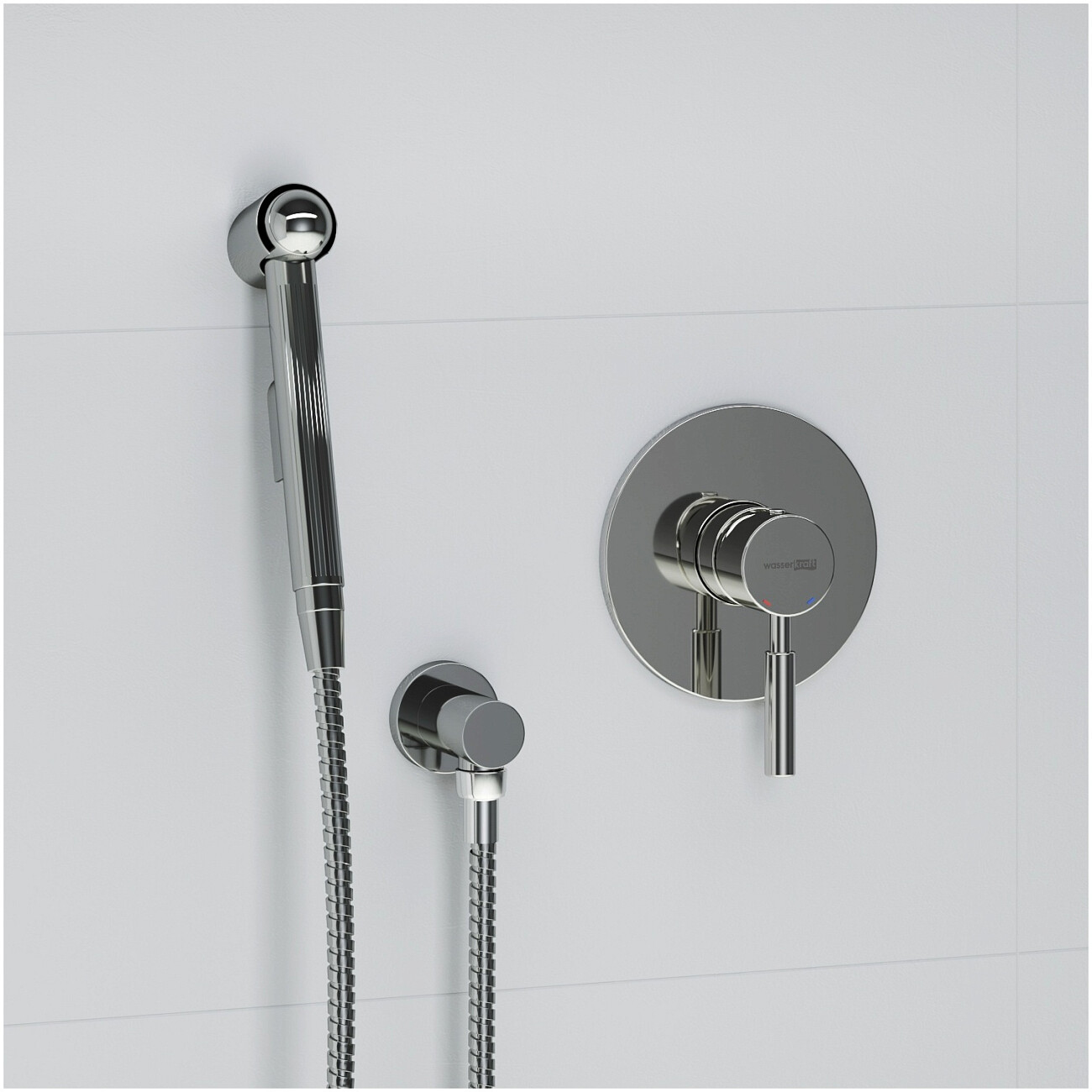 Гигиенический душ с встраиваемым смесителем хром Wasserkraft A14156 - изображение 2