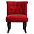 Кресло мягкое с деревянными ножками красное Dawson