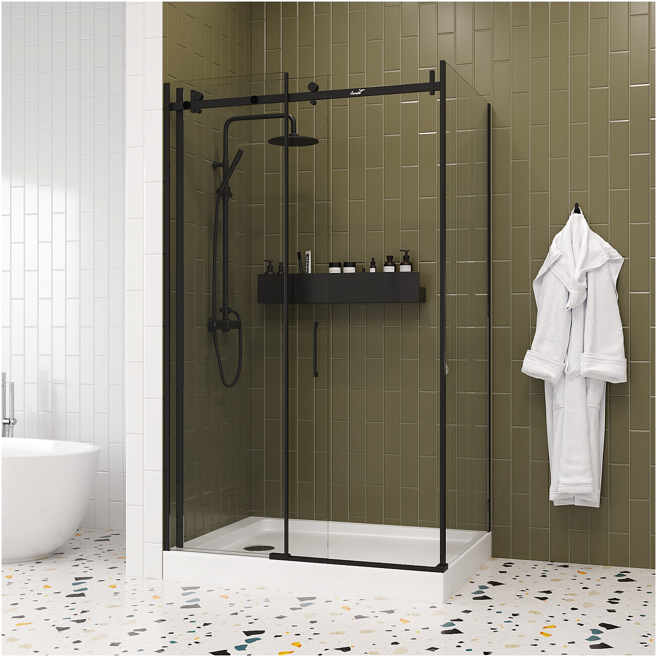 Душевой уголок прямоугольный 90x120 см черный Cerutti SPA Ceza's 120B - изображение 5