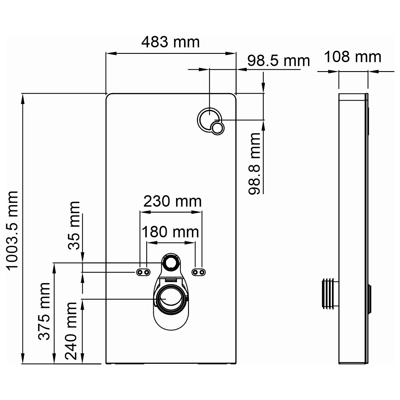 Инсталляция для унитаза пристенная черная Wasserkraft Naab 86TLT.040.PE.BL - изображение 5