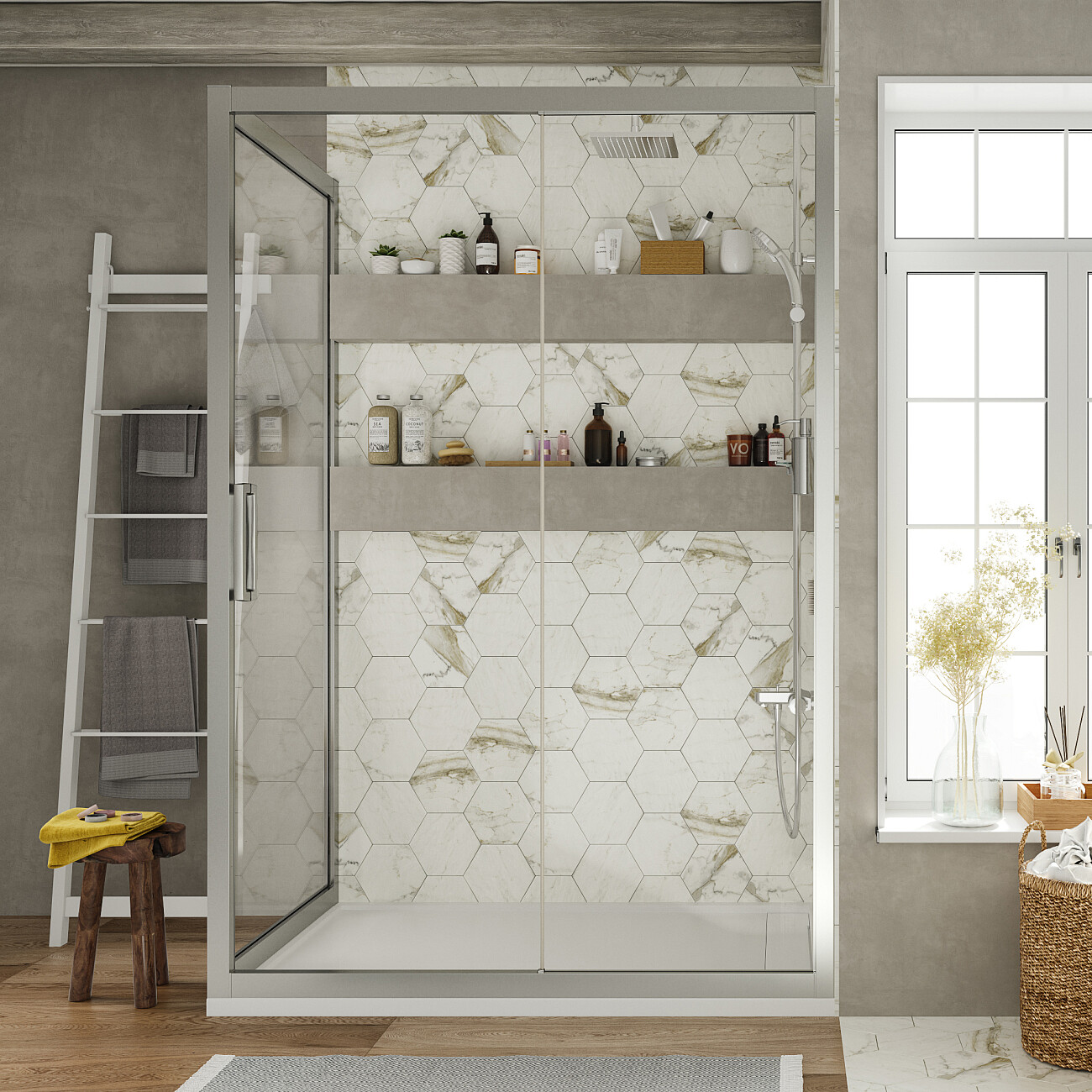 Душевой уголок прямоугольный 80х160 см хром Stworki "Эстерсунд" - изображение 2