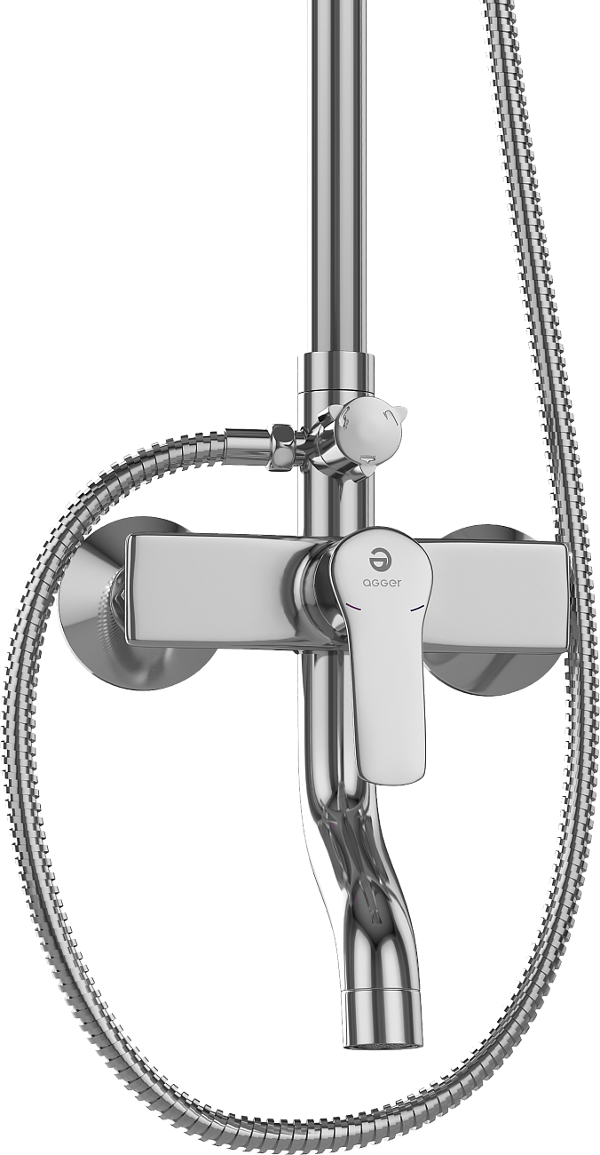 Душевая стойка с верхним душем хром Stworki "Гётеборг" GE-03cr - изображение 9