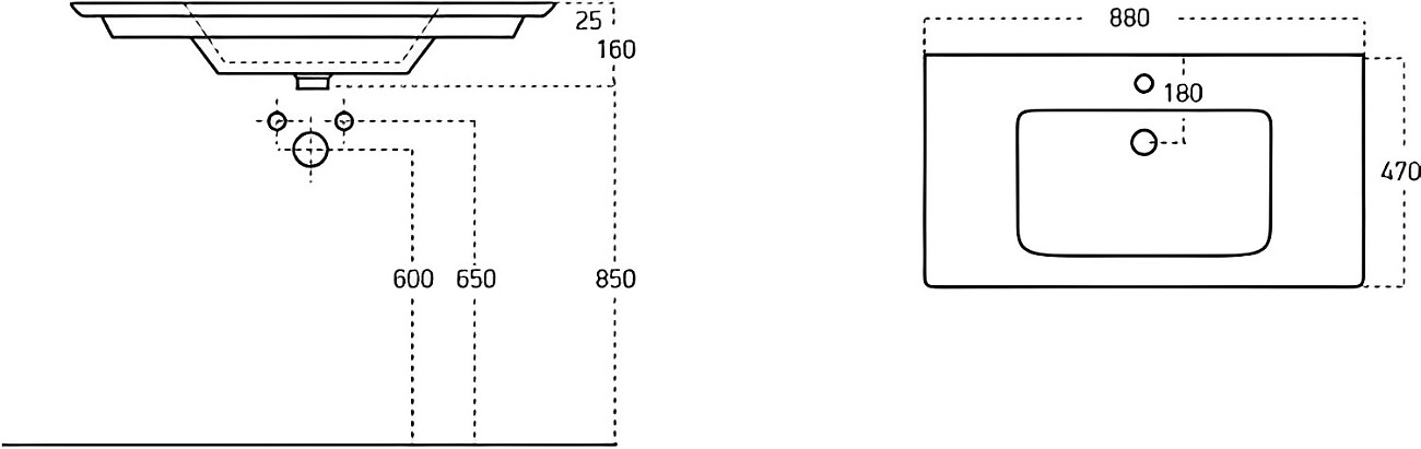 Раковина накладная керамическая прямоугольная 47х88 см белая Stworki "Мосс" 90 14090-KL - изображение 2