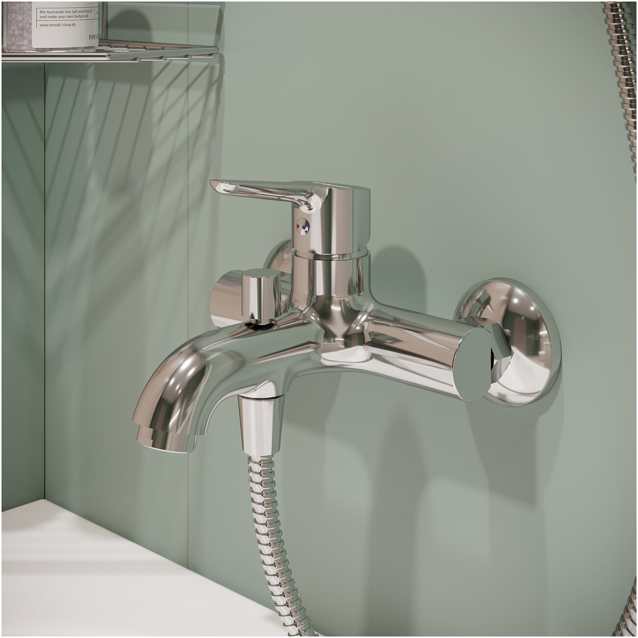 Смеситель для ванны с душем настенный хром Stworki "Хальмстад" S15100CR - изображение 5