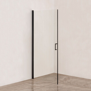 Душевая дверь в нишу 90 см прозрачная, черная Diwo &quot;Кострома&quot; KS05-090TB