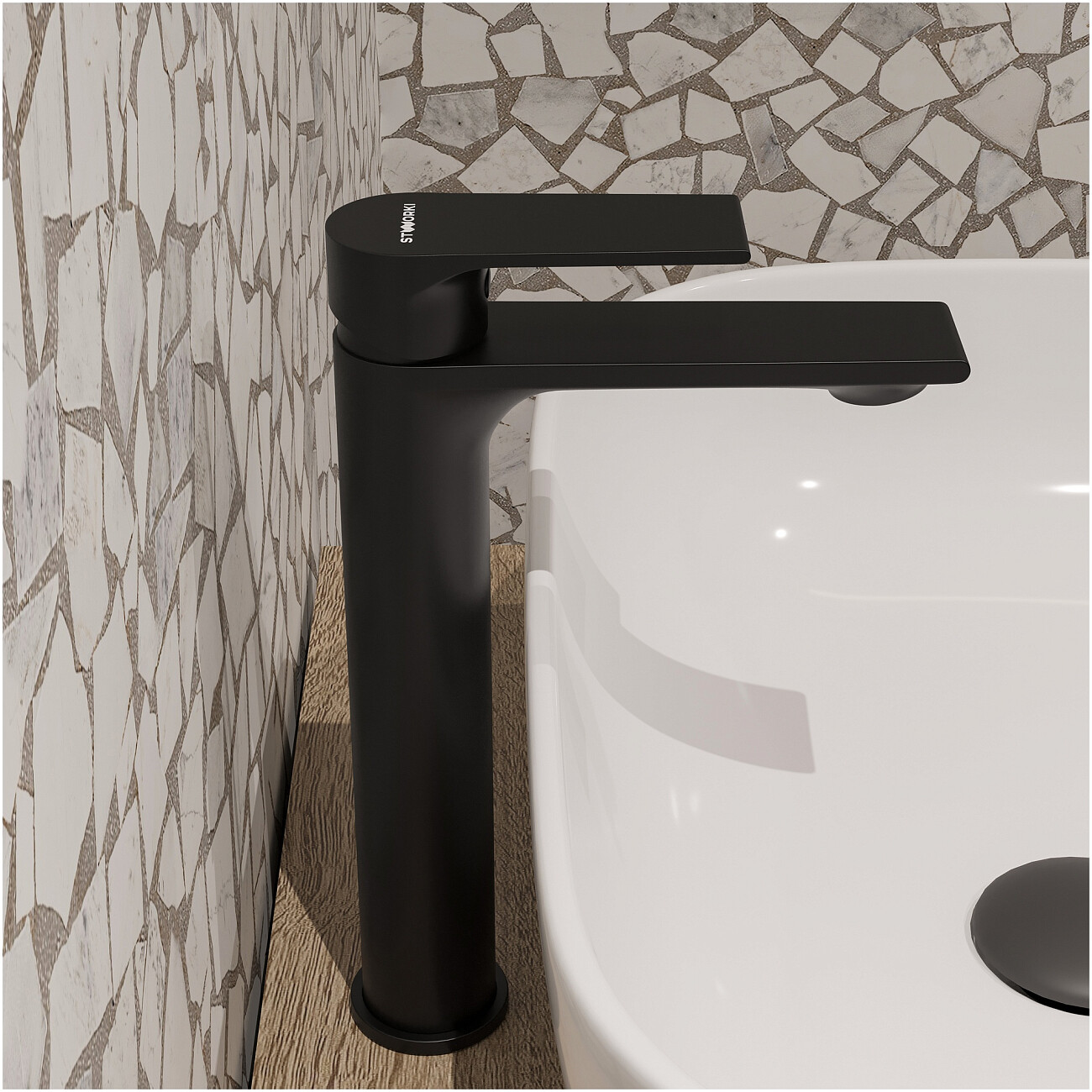 Смеситель для раковины однорычажный черный Stworki "Колдинг" S32020BK - изображение 6