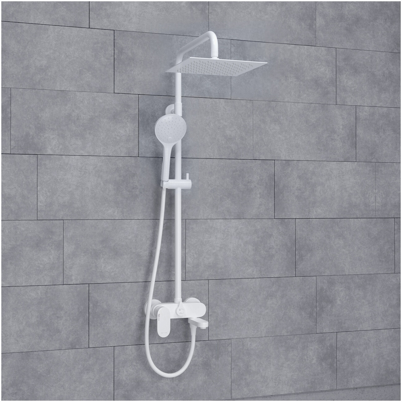 Душевая система со смесителем из латуни белая Wasserkraft A185.254.155.WM - изображение 2
