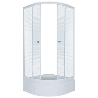 Душевой уголок со средним поддоном 100х100 см белые полосы Triton &quot;Стандарт В&quot; Щ0000025931