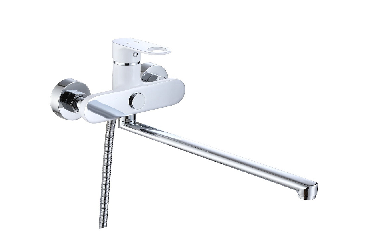 Смеситель универсальный с длинным изливом хром, белый D-Lin D147377-C - изображение 2