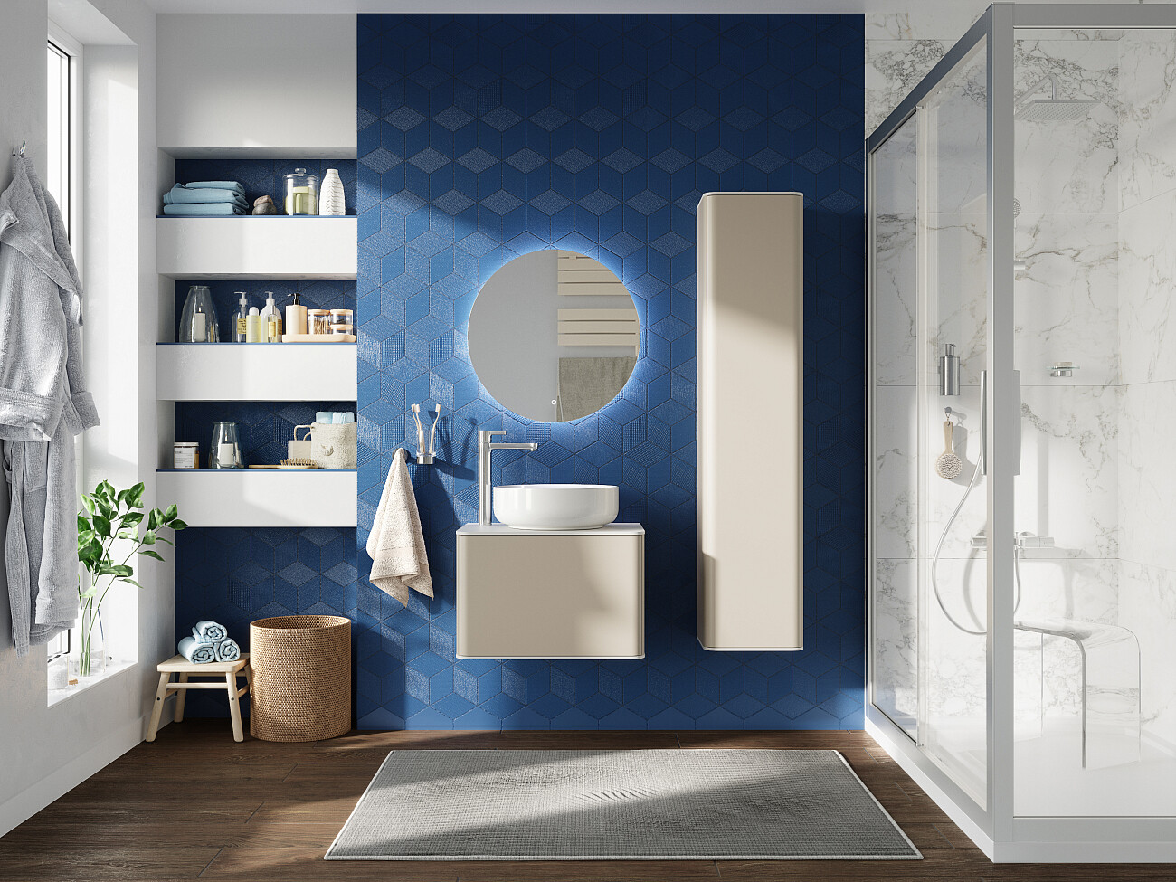 Раковина-чаша фарфоровая круглая 42 см белая Stworki Moon 1 - изображение 6