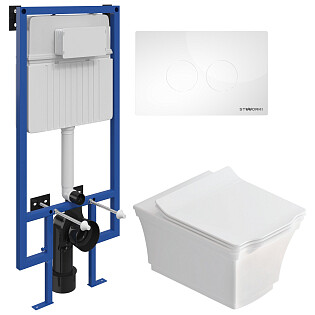 Унитаз подвесной Stworki &quot;Хадстен&quot; SETK3304-0616-001-1-6000 с инсталляцией 510162, с кнопкой 500470
