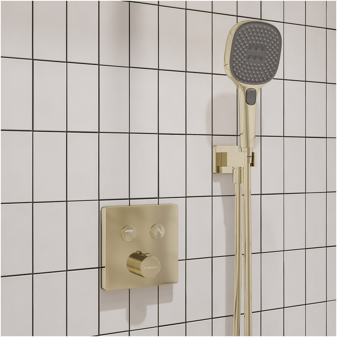 Душевой комплект глянцевое золото Stworki "Гетеборг" S03230GG - изображение 8