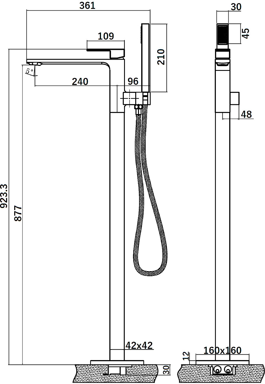 Напольный смеситель для ванны хром Stworki "Карлстад" KAS-05cr - изображение 2