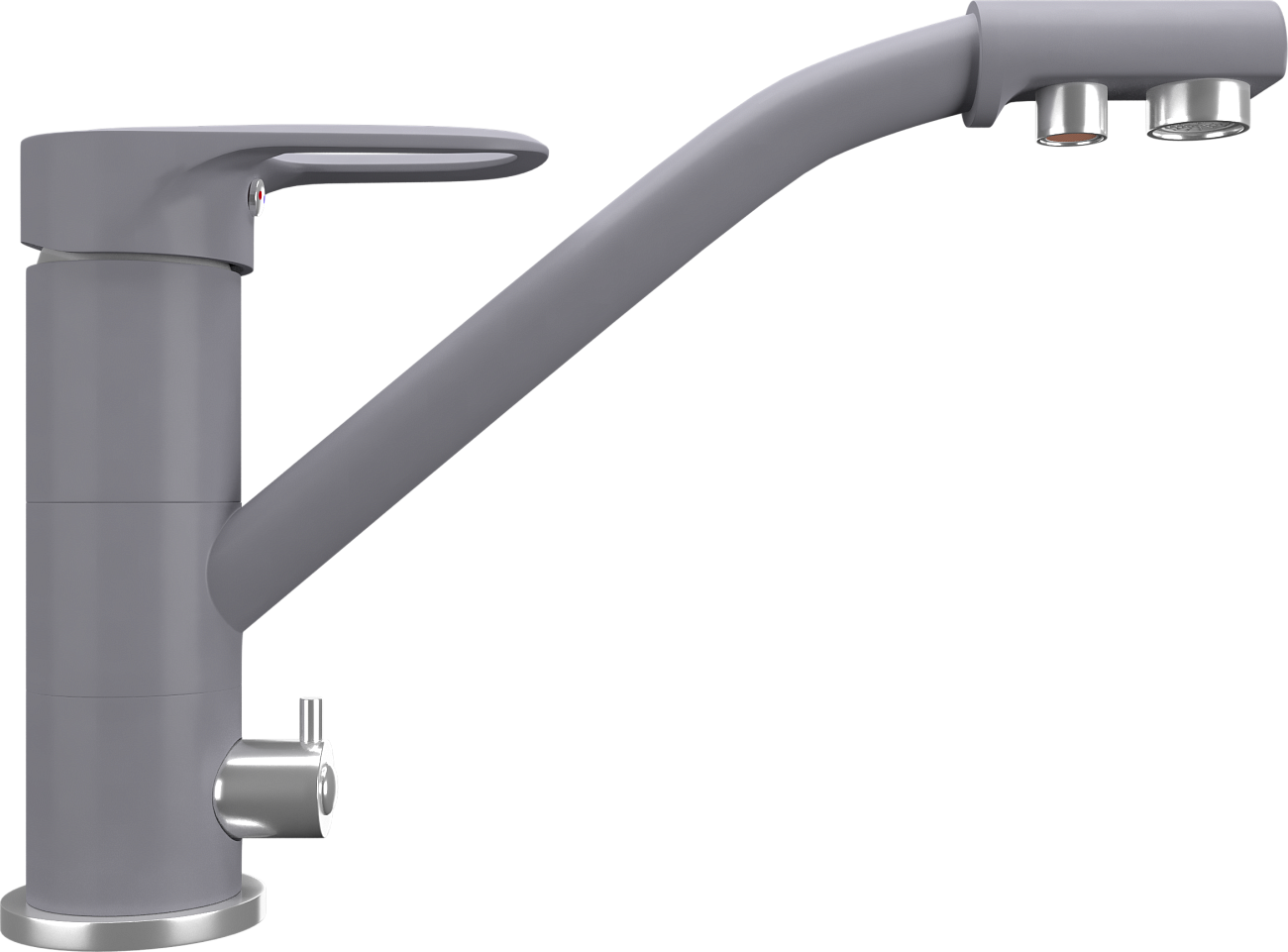 Смеситель для кухни однорычажный с изливом для фильтрованной воды бетон Domaci "Солерно" UQ-010-05 - изображение 3