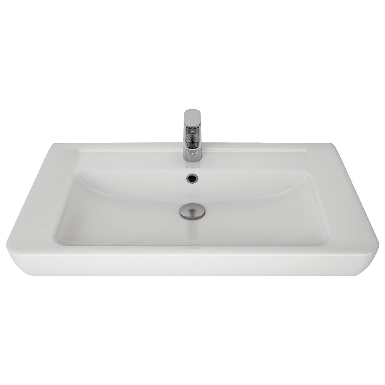Раковина мебельная прямоугольная 80 см белая Dreja Q 192185 - изображение 2