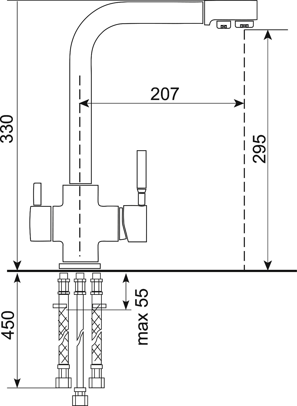 Смеситель для кухни однорычажный с изливом для фильтрованной воды десерт Domaci "Солерно" UQ-016-03 - изображение 2