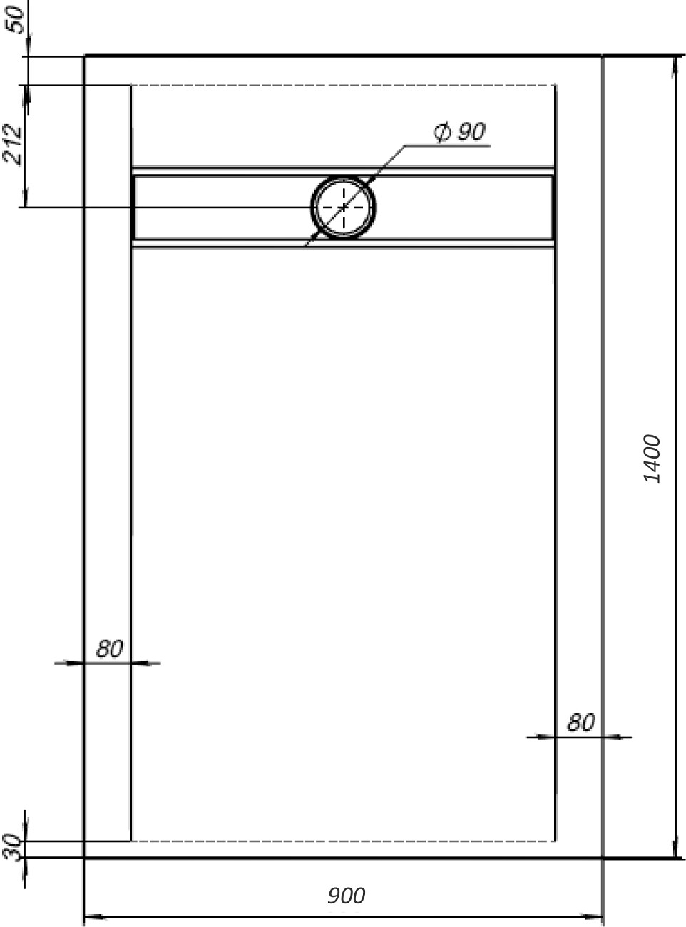 Поддон для душа с сифоном 140x90 см белый Stworki "Эстерсунд" 265001 - изображение 2
