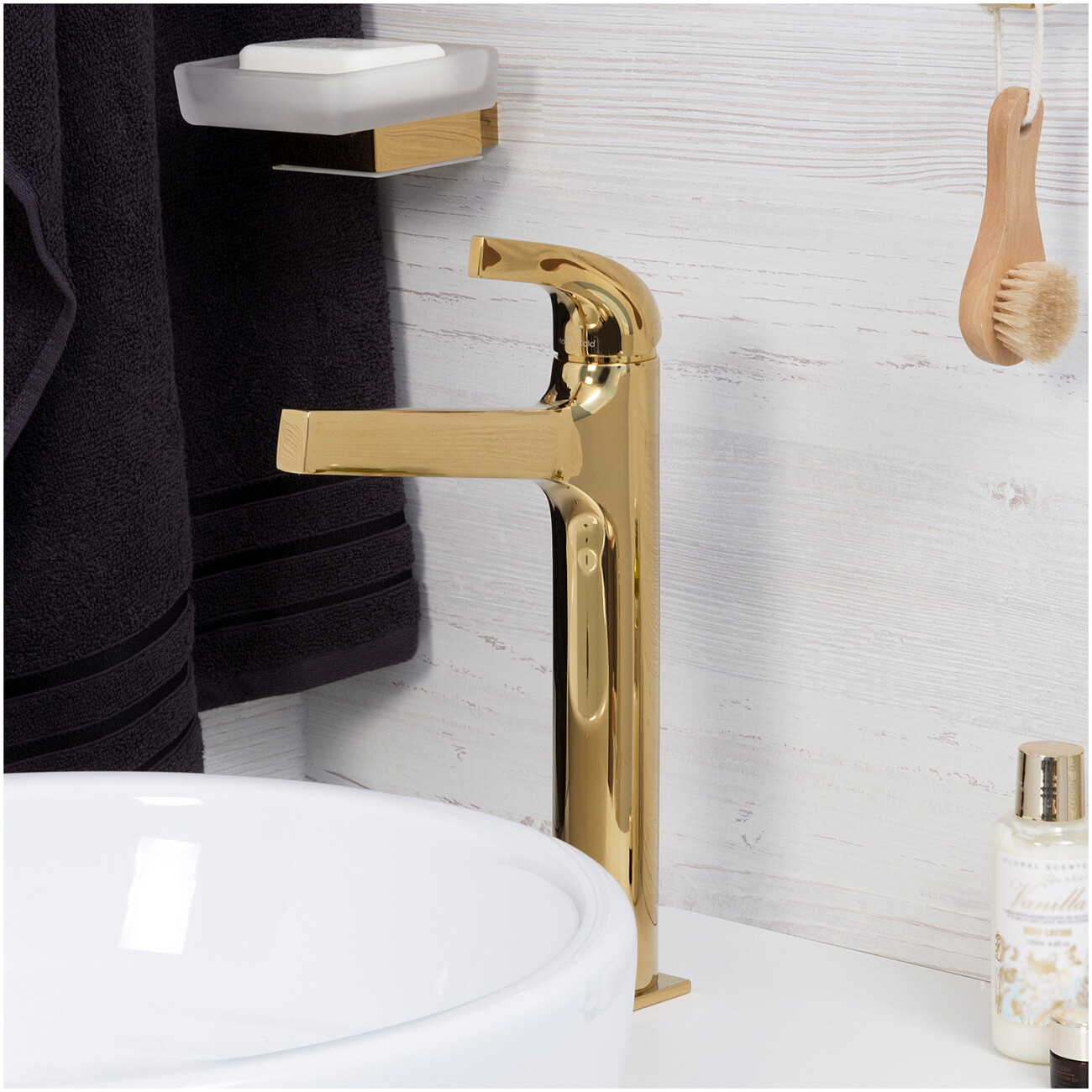 Смеситель для раковины из латуни золотой Wasserkraft 7103H - изображение 3