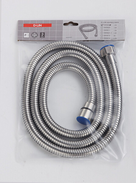 Шланг для душа металлический 150 см хром D-Lin D65624 - изображение 1