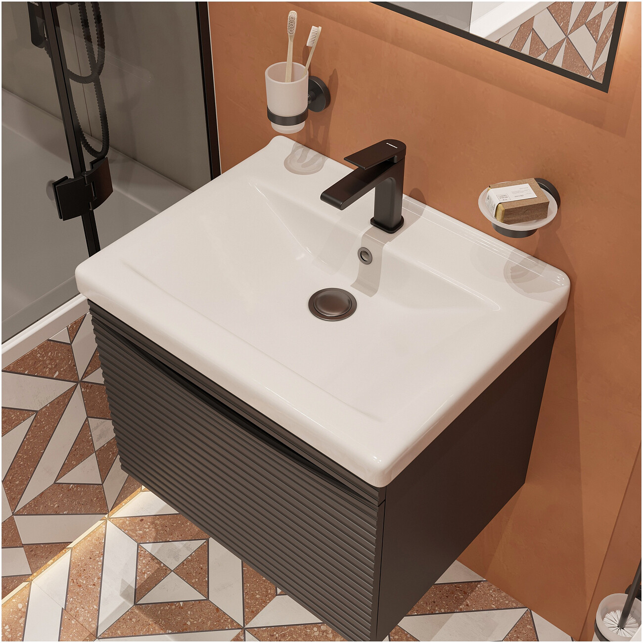 Смеситель для раковины однорычажный черный Stworki "Ольборг" S20010BK - изображение 7