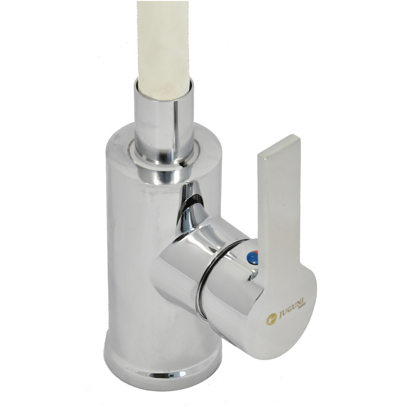 Смеситель для кухни однорычажный с гибким изливом белый, хром Juguni Luxe Capella 0402.485 - изображение 6