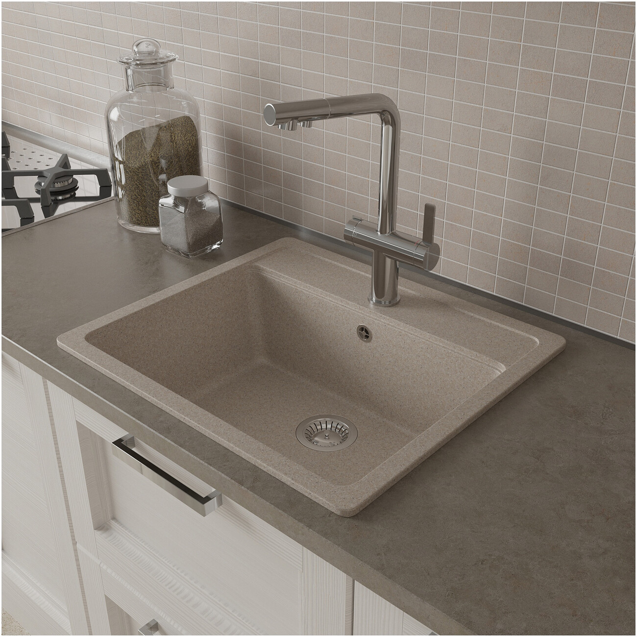 Мойка кухонная песочная Domaci "Болонья" М-09-004 - изображение 8