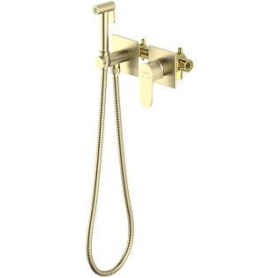 Гигиенический душ со встраиваемым смесителем золотой Aquatek &quot;Оберон&quot; AQ1220BG
