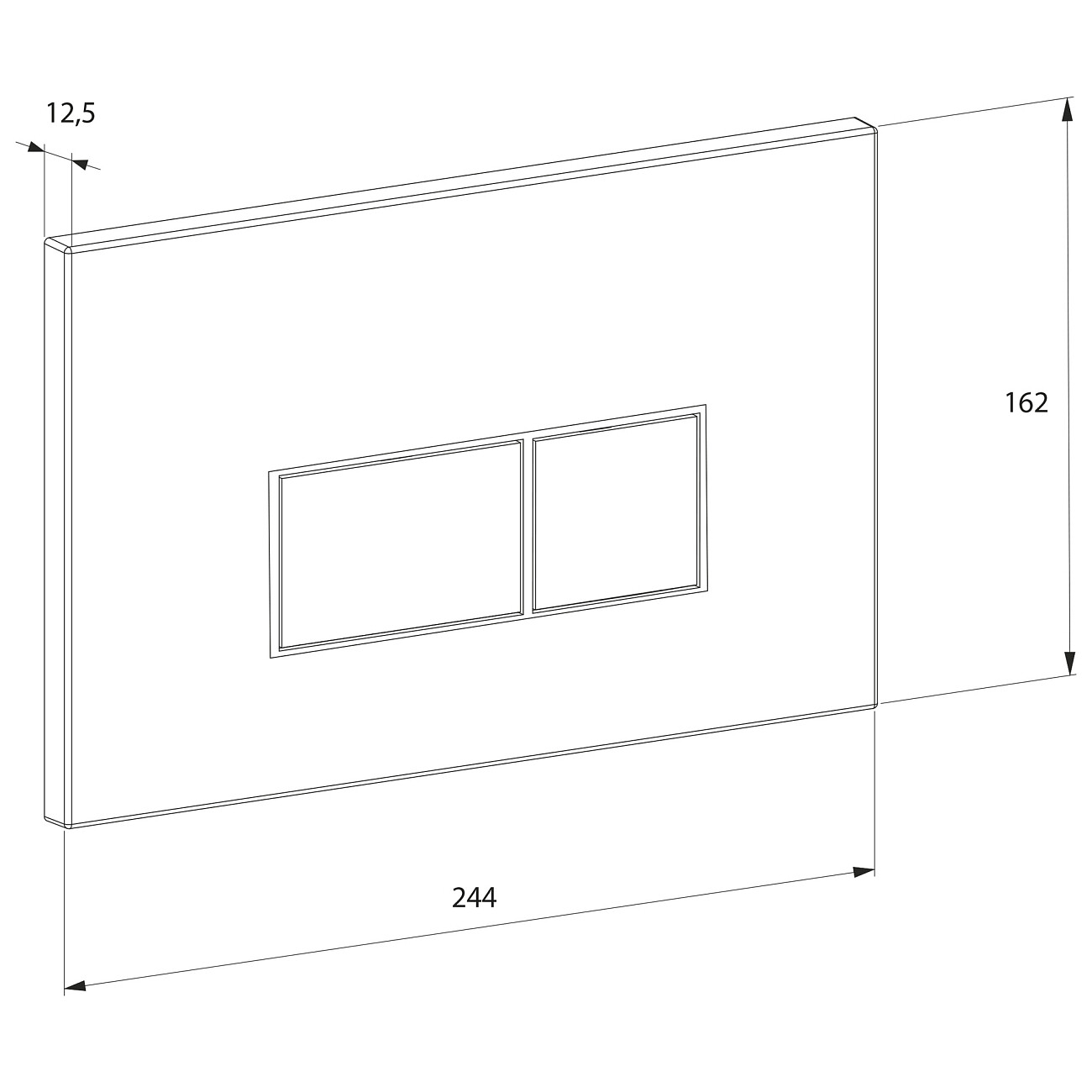Клавиша смыва для инсталляции DI8050127 черная D&K Rhein DB1499025 - изображение 2