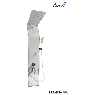 Душевая панель с тропическим душем 136х22 см мраморная матовая Cerutti SPA Bernina MW CT8981