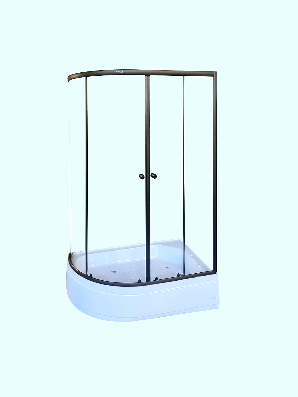 Душевой уголок ассиметричный правый со средним поддоном 80х120 см черный Parly ZEM1201ВR - изображение 2