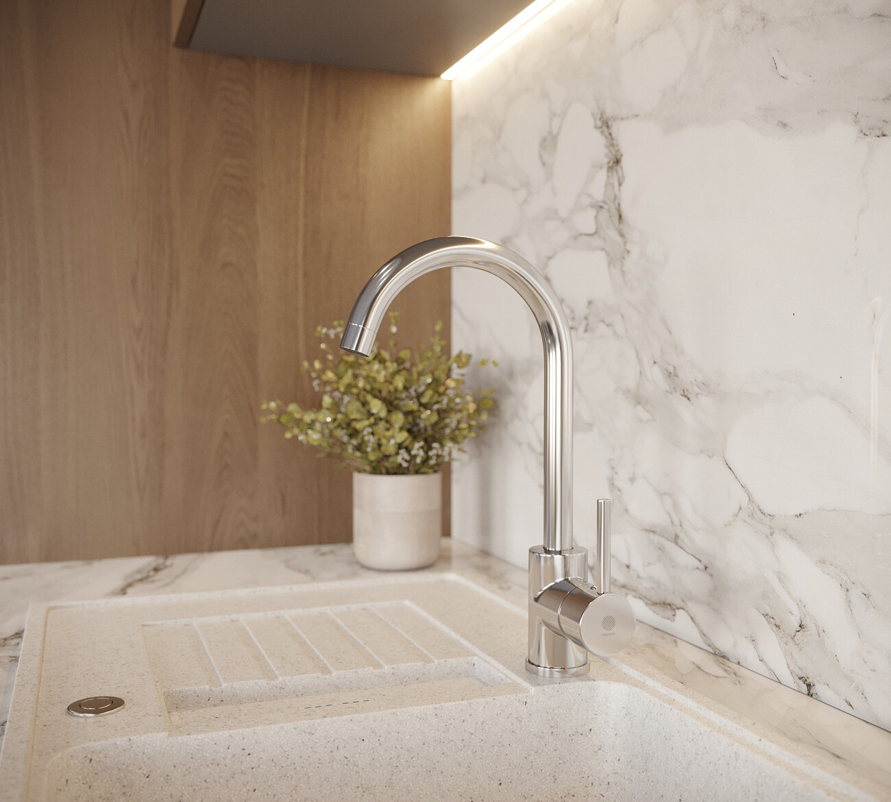 Смеситель для кухни однорычажный хром Domaci "Равенна" KS-01cr - изображение 4