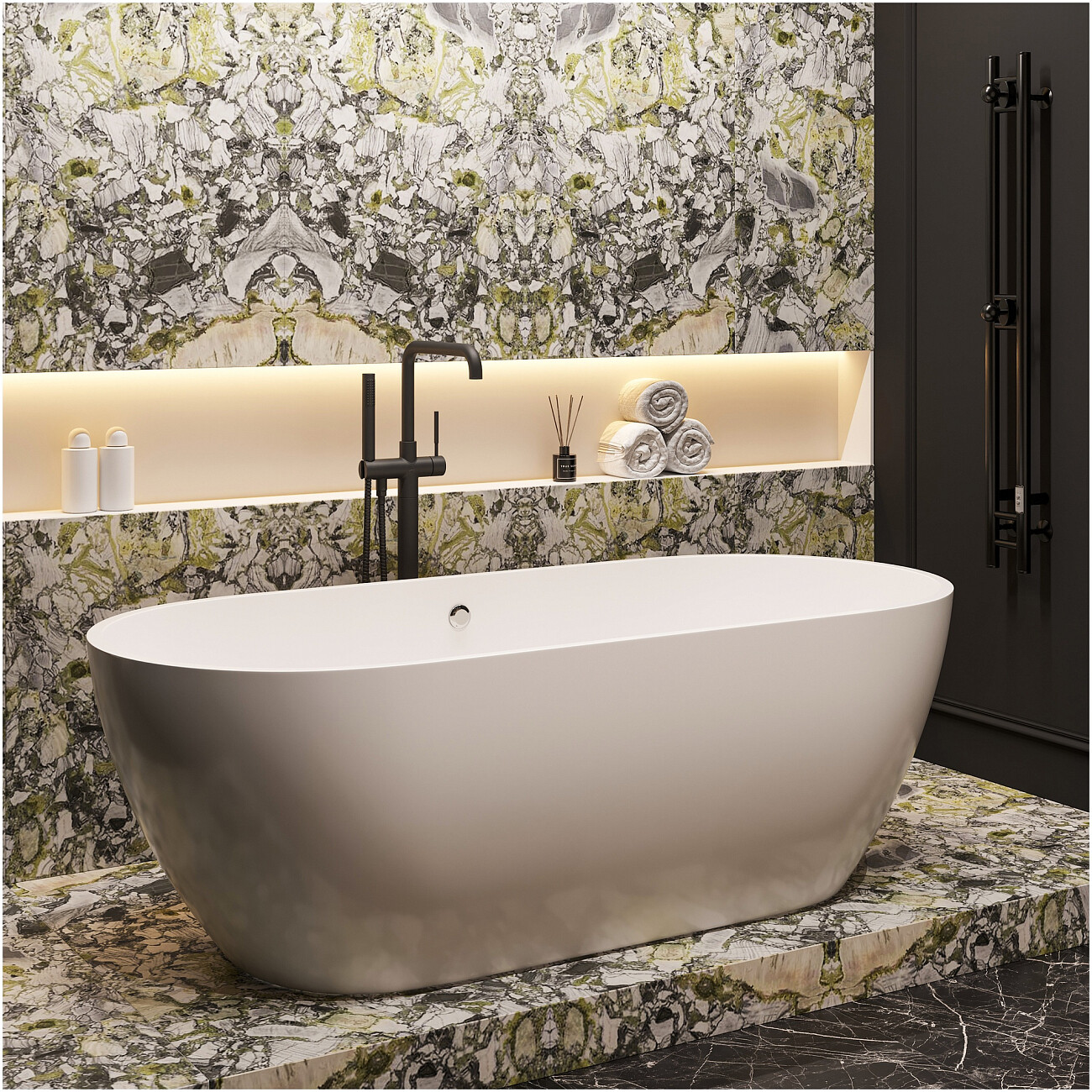 Смеситель напольный для ванны с душем черный Stworki "Лунд" S25080BK - изображение 3