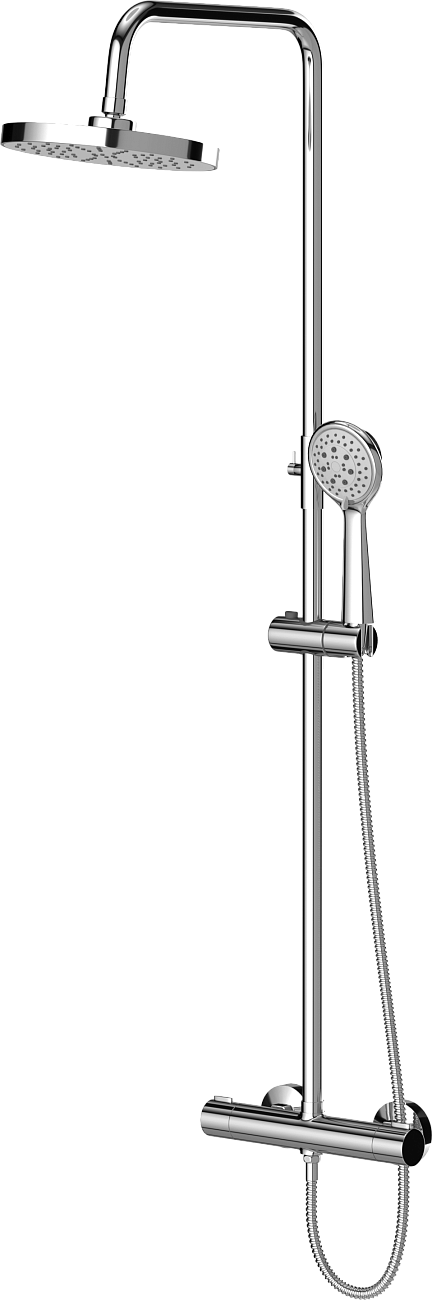 Душевая стойка с верхним душем и термостатом хром Stworki "Эстерсунд" ES-08cr - изображение 4