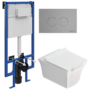 Унитаз подвесной Stworki &quot;Хадстен&quot; SETK3304-0616-001-1-6000 с инсталляцией 510162, с кнопкой 500473