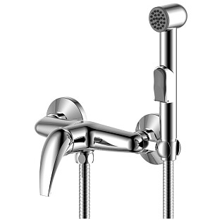 Смеситель настенный с гигиеническим душем хром Rossinka Y25-52