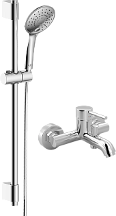 Душевой гарнитур хром Rossinka AC-26 со смесителем Mega Didim MG-CM103
