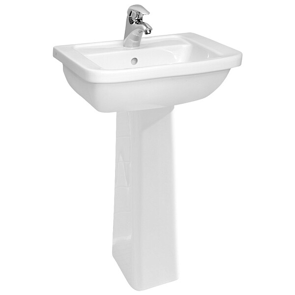 Раковина подвесная прямоугольная c пьедесталом 48х55 см белая Vitra Form 300 9602B003-7650 - изображение 1