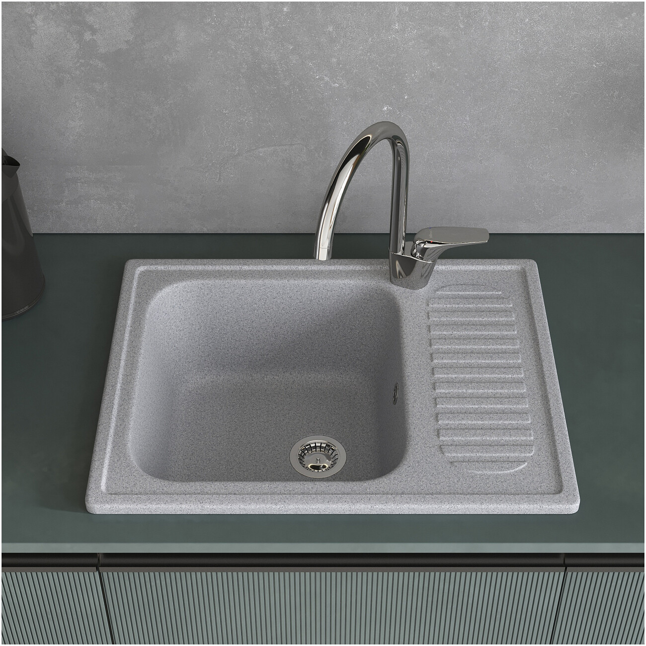 Мойка кухонная серая Domaci "Болонья" М-15-005 - изображение 7