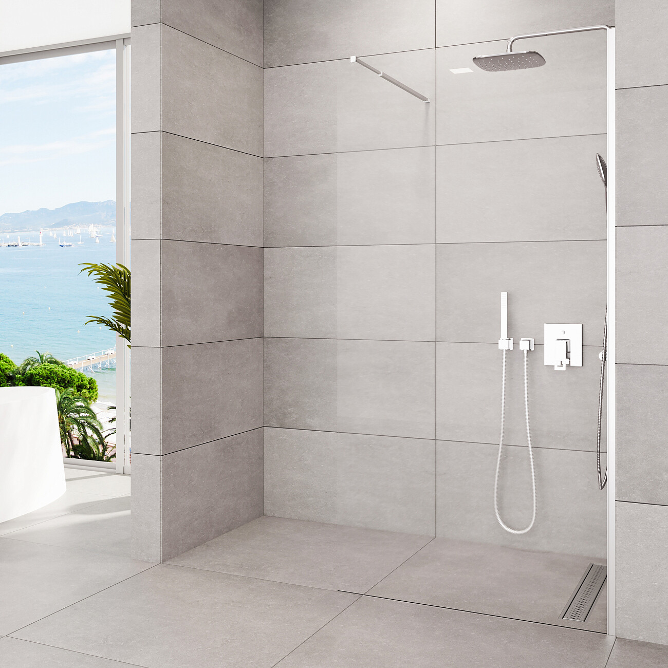 Душевая перегородка стеклянная прозрачная Artemis Akabe 570 6.940.006.0570.100.10.88 - изображение 7