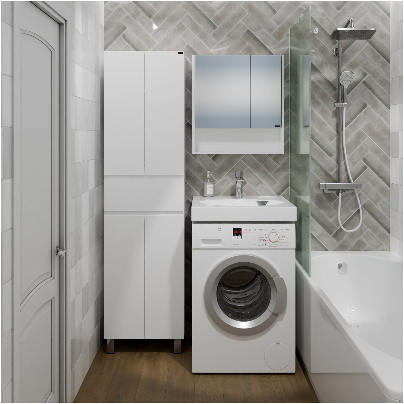 Раковина над стиральной машиной 60х60 см белая "Луна" 900103 - изображение 4