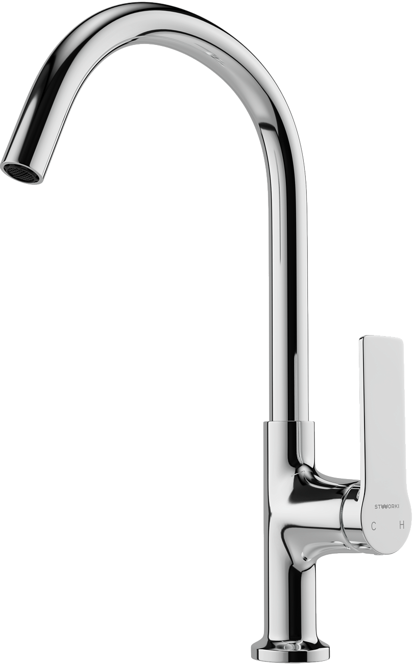 Мойка кухонная антрацит Domaci "Сиена" 50276-112 со смесителем Stworki HDA4228XH2 - изображение 4