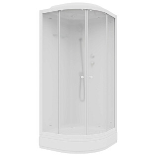 Душевая кабина четверть круга со средним поддоном 100х100 см белая Parly BM101