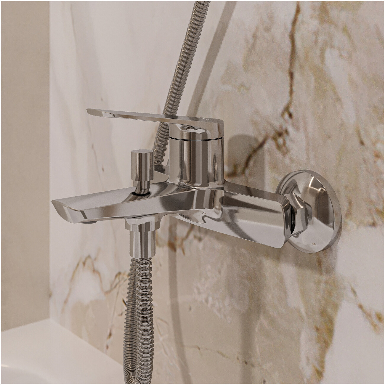 Смеситель для ванны с душем настенный хром Stworki "Вирклунд" S05100CR - изображение 5